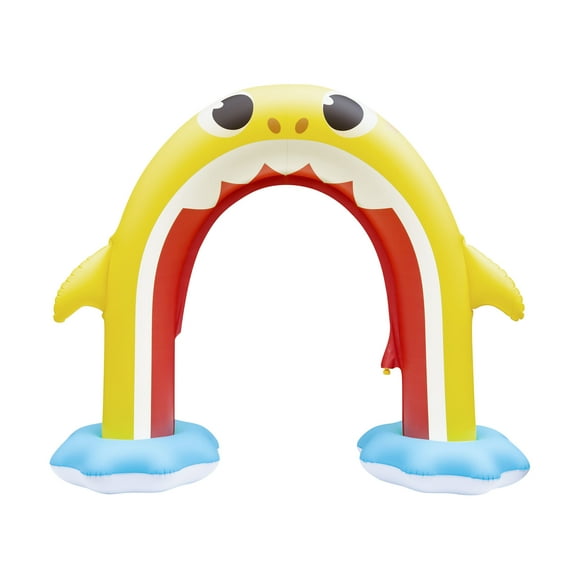Pinkfong Baby Shark 5ft Inflatable Rainbow Arch Water Sprinkler, Backyard Summer Fun for Toddlers and Children Ages 2 
