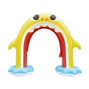 Pinkfong Baby Shark 5ft Inflatable Rainbow Arch, Backyard Water Sprinkler Summer Fun (Ages 2+)