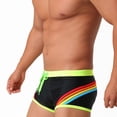 thumbnail image 6 of Men's Square Leg Swim Briefs Tight Swim Trunks Swimsuit Athletic Bathing Suit Swimwear with Liner Drawstring Hawaii Print Swim Bottoms 2026 Summer Beach Vacation Outfits, 6 of 9
