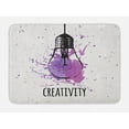 thumbnail image 1 of Watercolor Bath Mat, Creativity Texting with Hanging with Brushstroke Effects Hipster, Plush Bathroom Decor Mat with Non Slip Backing, 29.5" X 17.5", Purple Black Coconut, by Ambesonne, 1 of 2