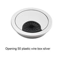 thumbnail image 3 of QualitChoice ABS Computer Desk Hole Cover Waterproof Detachable Round Anti-rust Adjustable Desktop Cable Fixing Grommet Organizer 50mm Silver 1Set, 3 of 6