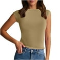 thumbnail image 2 of BLCHUNen Débardeurs pour Femmes Tendance Sans Manches Col Rond Ajusté Extensible Léger Sport Actif Décontracté, 2 of 7