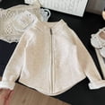 thumbnail image 2 of Girls Fleece Jacket Kids Full Zip Lightweight Fall Winter Warm Coat Outerwear with Pockets 0-15 Years Beige, 2 of 5