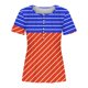 thumbnail image 4 of Fiudx Tops para Mujer Top Corto con Botones y Cuello En V Estampado para Mujer, 4 of 4