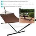thumbnail image 3 of Sunnydaze 2-Person Polyester Rope Spreader Bar Hammock with Stand, 400 lb Capacity - Mocha, 3 of 8