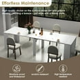 thumbnail image 5 of 20"-118" White Marble Extendable Dining Table for 2-12 People, Modern Modular Extension Table, Space-Saving Extra Long Folding Dining Table, Multifunctional Conference Meeting Table, 5 of 8