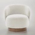 thumbnail image 6 of CHITA Modern Swivel Accent Chair, Round Upholstered Barrel Arm Chair for Living Bedroom, Fabric in Cream, 6 of 10