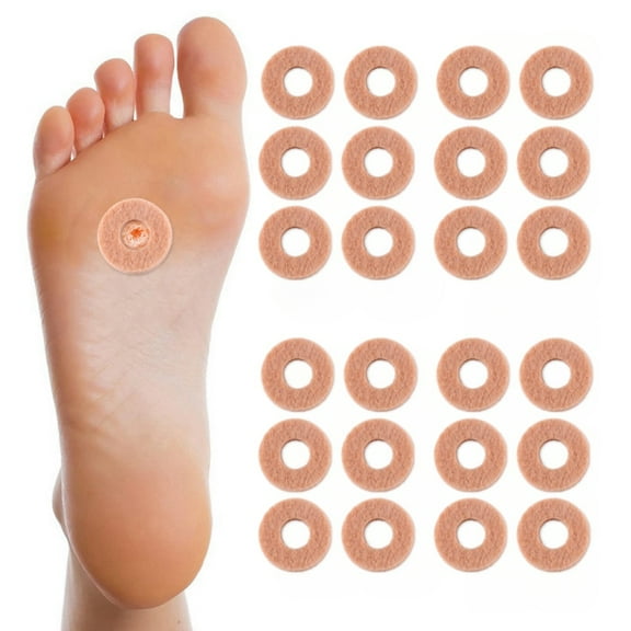 10 Sheets Felt Callus Cushions for Bottom of Foot Round Feet Corn Pads Adhesive Foot Callus Pads Soft Foot Callous Cushions Bulk for Women Men Feet Toes Heel Pain Relief (Total 60 Pcs)