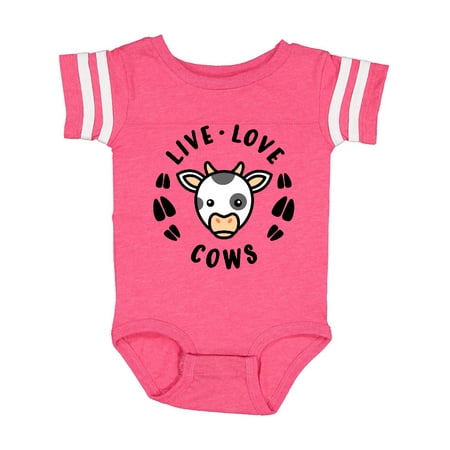 

Inktastic Live Love Cows Gift Baby Boy or Baby Girl Bodysuit