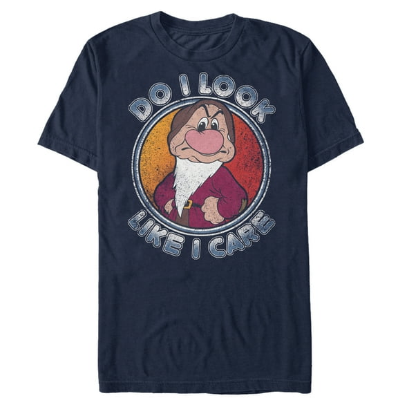 Men's Snow White and the Seven Dwarfs Grumpy Don't Care Graphic Tee Navy Blue X Large