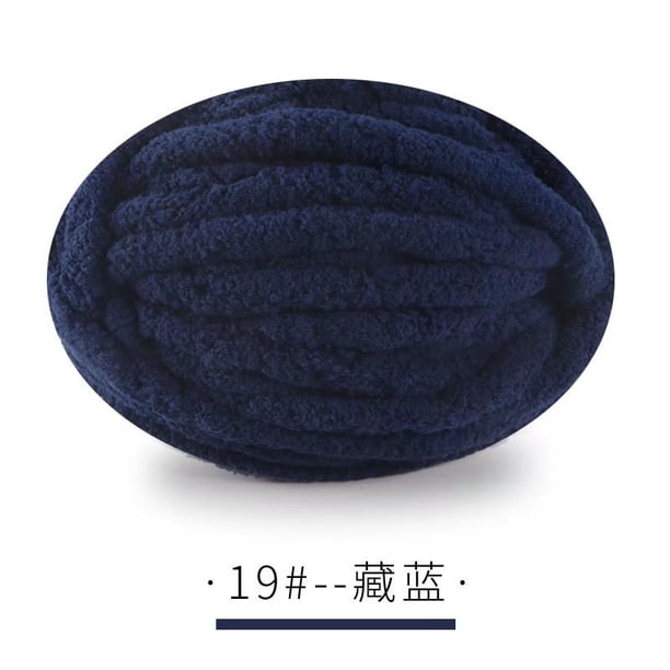 Xiao Hua 1 paquete de hilo de terciopelo de chenilla para tejer, grueso y cálido, para tejer a ganchillo, para manualidades, bolsas, suéteres, muñecas, 250 g, azul marino
