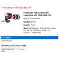 thumbnail image 2 of Front Brake Pad and Rotor Kit - Compatible with 2006 BMW 325i, 2 of 2