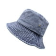 thumbnail image 1 of Unisex Washed Old Sunscreen Shade Solid Color Breathable Hole Hollow Denim Fisherman Hat, 1 of 2