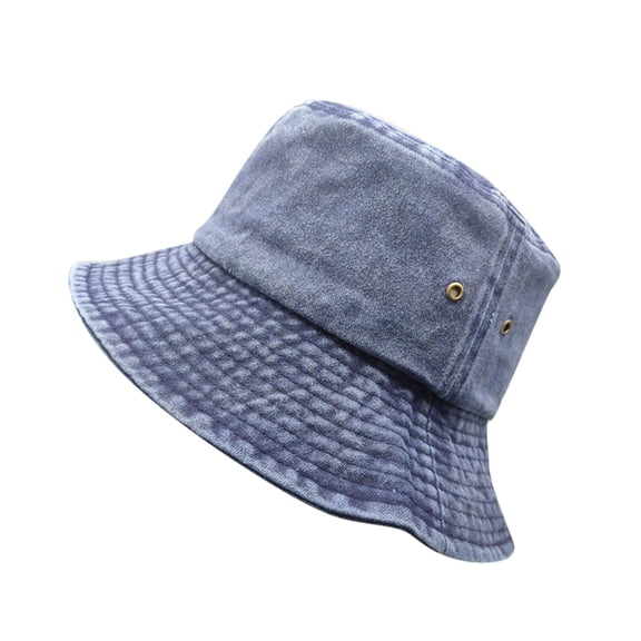 Hats for Men Women Hollow Washed Denim Fisherman Hat Breathable Sunscreen Shade Cap
