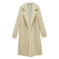 thumbnail image 4 of Women's Jacket Long Sherpa Coat Elegant Fuzzy Trench Open Front Mid-Long Lightweight Jacket, 4 of 4