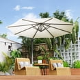 thumbnail image 2 of Outsunny Parasol Déporté de Patio 10 Pieds, Rotation à 360°, Blanc, 2 of 10