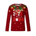 thumbnail image 4 of WXLWZYWL Mens Christmas Sweater Sweatshirts Ugly Christmas Printed Round Neck Long Sleeve Pullover Sweatshirt Top, 4 of 5
