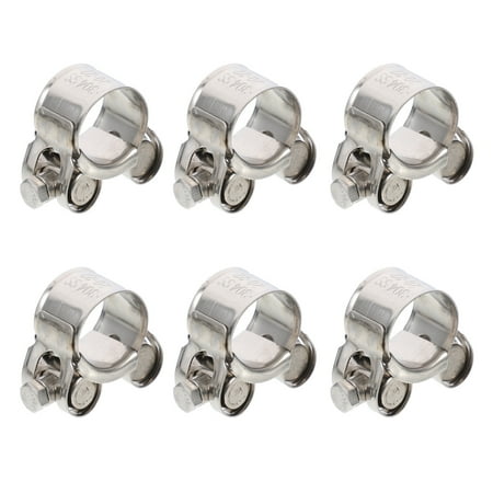 

6 PCS Hose Clamp Stainless Steel Replacement Adjustable Pipe Clamp Supply