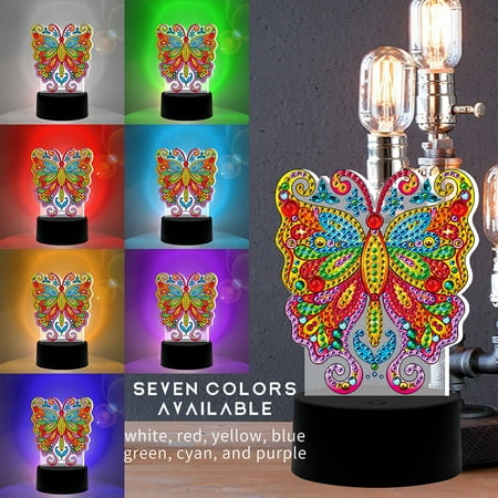 

Simday Butterfly DIY Diamond Painting LED Light Embroidery Night Lamp Home Decor
