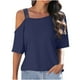 thumbnail image 1 of Camiseta de Manga Corta Sexy de Moda 2024, Camiseta Casual de Manga Corta, 95% Poliéster 5% Blusa de Spandex para Mujeres, Top de Verano de Lavado de Manos, 1 of 7