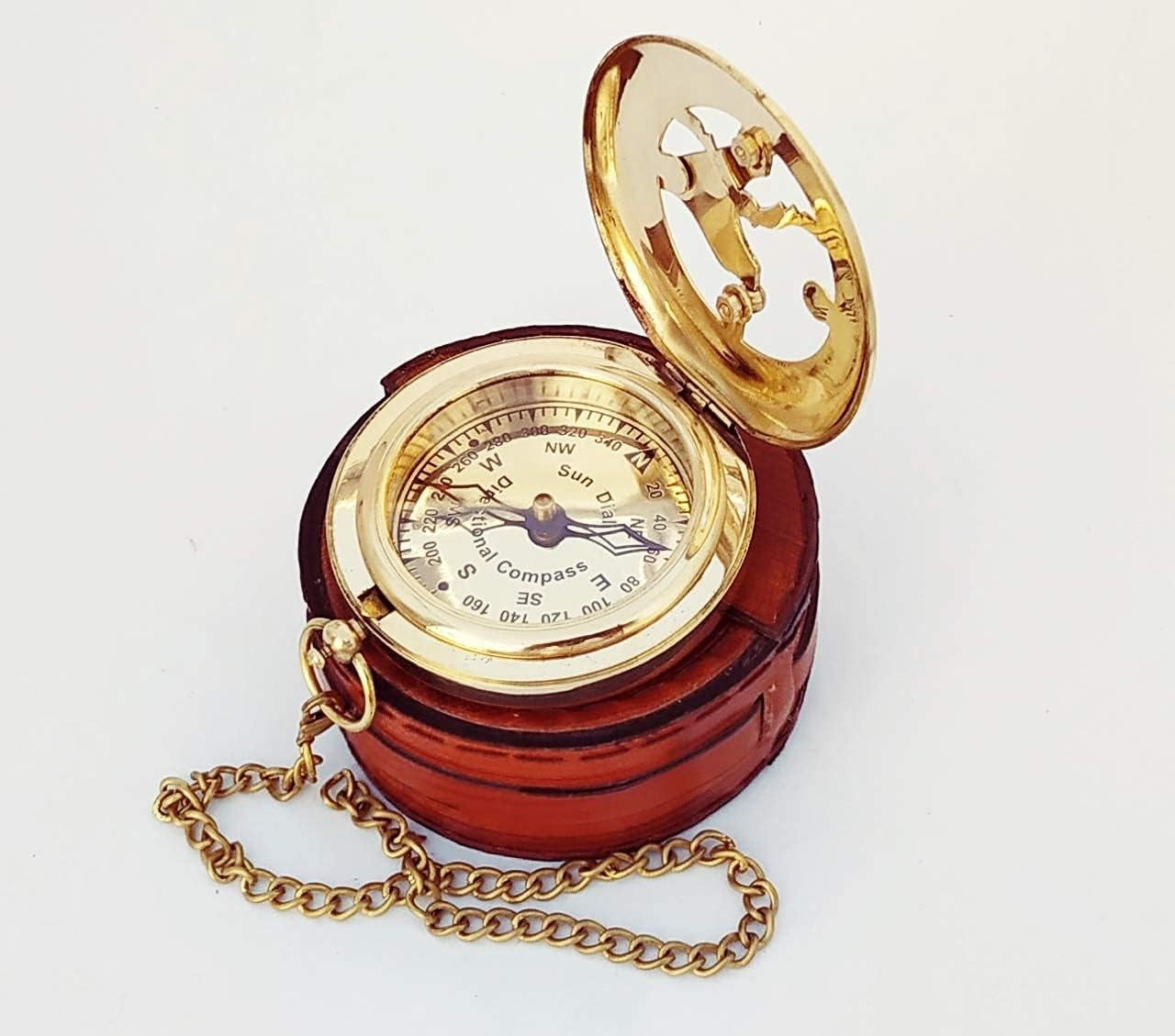 Sundial Compass – A Unique Gift of Elegance with Sundial Clock, Ship Replica Watch, and Presentation Box