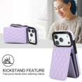 thumbnail image 5 of For Apple iPhone 17 Pro Max Argyle Pattern PU Leather RFID Blocking Protective Purse Wallet Case Magnetic Flip Cover Multi-Card Slots Pocket With Detachable Shoulder Strap,Purple, 5 of 7