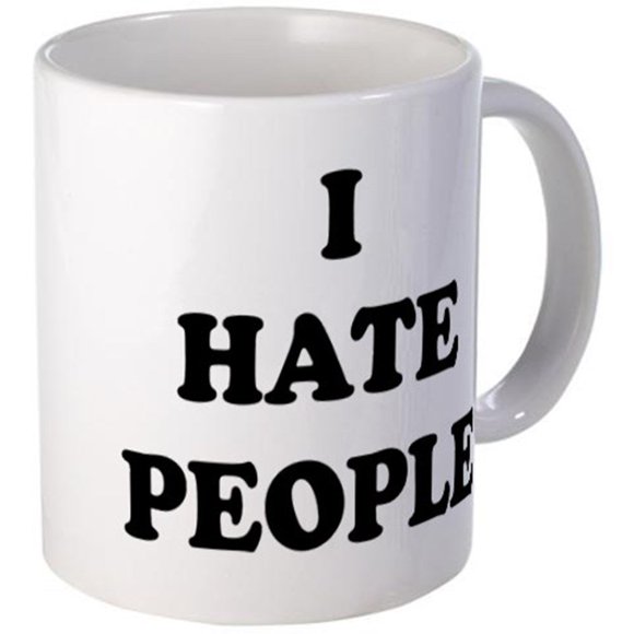 11 ounce Mug - I Hate People - Mug - S White "