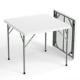 thumbnail image 1 of Mesa VINGLI con patas plegables de 34 pulgadas, color blanco, portátil, 1 of 8