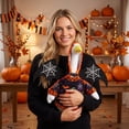 thumbnail image 3 of Halloween Holiday Outdoor Decor, Halloween Porch Goose Outfit, Bat Wing Witch for 23 Inch Porch Goose, Pumpkin and Skeleton Embroidered Porch Goose Clothes, Complete 3-Piece Set, 3 of 6