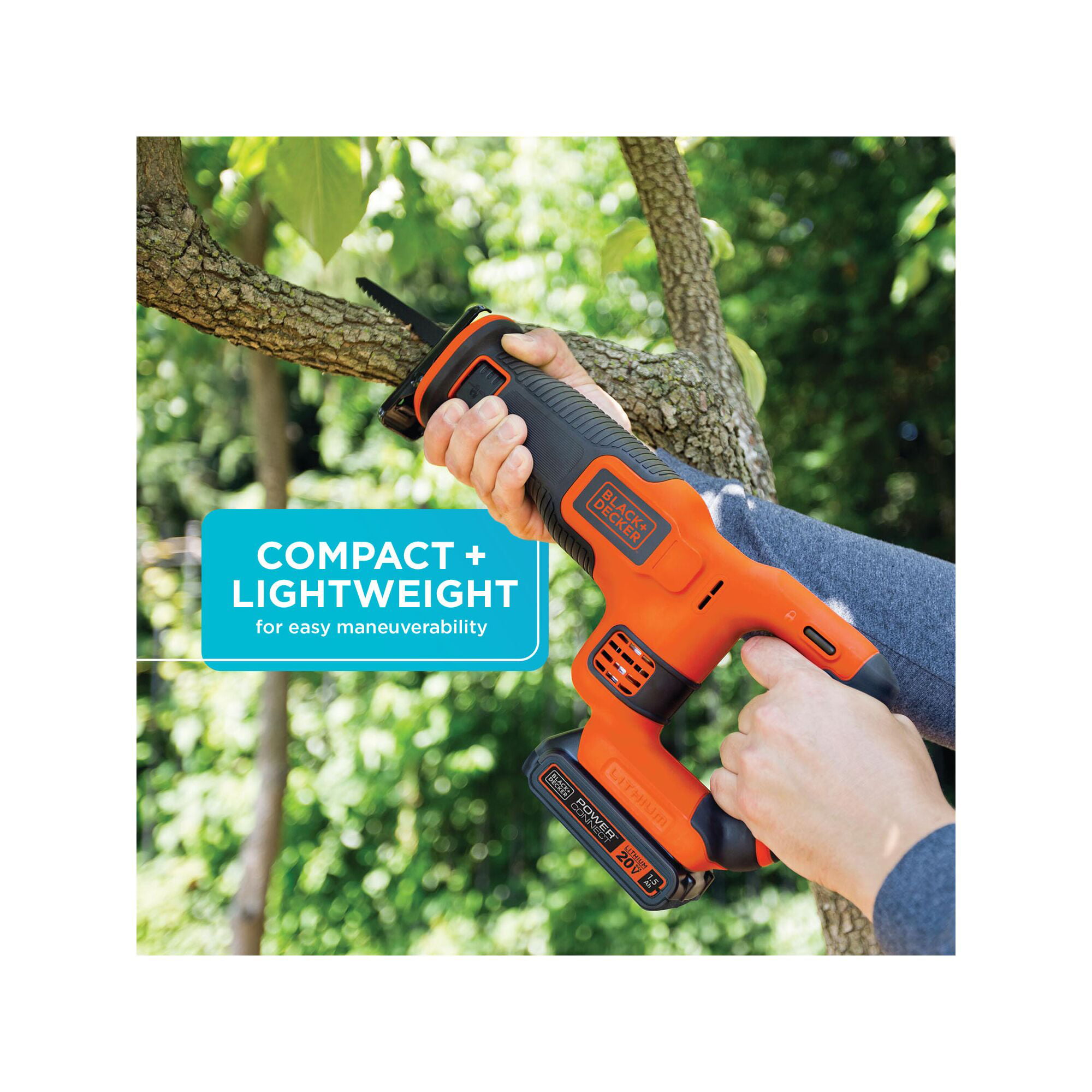 BLACK+DECKER 20V Max Cordless Reciprocating Saw, Battery Included, BDCR20C