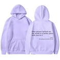 thumbnail image 4 of Arlun Fashion Letter Printed Hoodies for Women Loose Comfortable Long Sleeve Pullover Sweatshirt Casual Drawstring Preppy Hooded Tops with Pockets for Teen Girls Purple XXL, 4 of 5