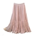 thumbnail image 6 of Tulle Skirts for Women Elastic Waist Pleated Mesh A Line Flowy Midi Skirt Elegant Tutu Skirt, 6 of 6