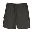 thumbnail image 5 of Mens 5 Inch Linen Shorts - Casual Elastic Waist Drawstring Side Slit Summer Beach Shorts with Pockets, 5 of 6