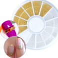 thumbnail image 3 of 1 caja de ruedas de cuentas de acero para decoración de Ndcxsfigh uñas en 3D decoración de belleza para manicura DIY (oro plateado), 3 of 8