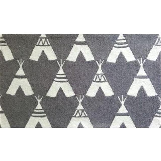 Rug Market 74145B 2.8 x 4.8 ft. Teepee Area Rug - Grey & White