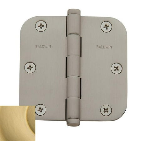 Solid Brass Mortise Hinge Finials - Baldwin 1135040I Satin Brass Solid Brass Plain Bearing Radius Corner Mortise Door Hinge