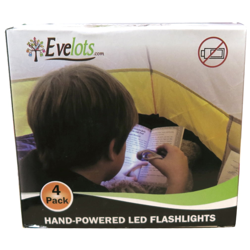 Evelots 12 Pack Hand Crank Flashlight - Camp - Home - Car - LED Bright Light