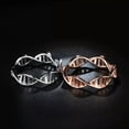 thumbnail image 2 of Silver/Rose Gold Plated DNA Double Helix Symbol Molecule Ring Spiral Hollow Band, 2 of 6