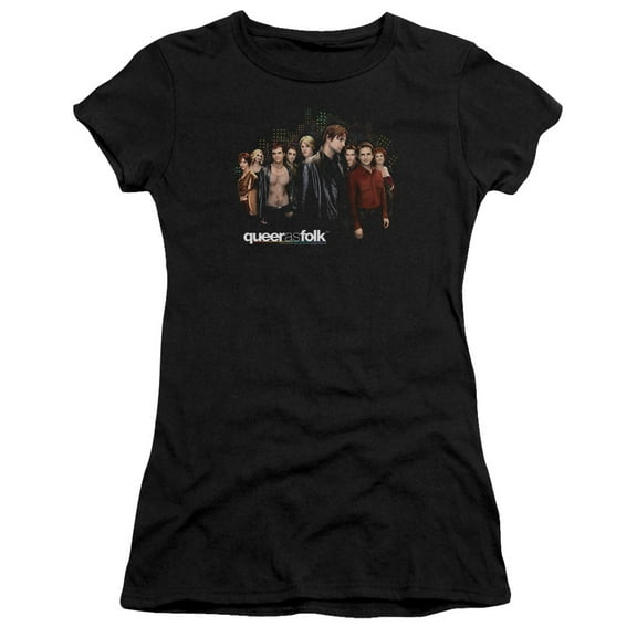 Queer As Folk Title Junior Women's T-Shirt Sheer Black