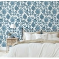thumbnail image 2 of S4Sassy Peel & Stick Vinyl Wallpaper, Vintage Floral Trail Wall Paper Contact Paper Waterproof- Blue,25"x60", Removable Asian Style Textured Covering for in Bedrooms & Living, Renter Spaces, Cabinets, 2 of 5