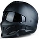 thumbnail image 2 of Casco de motocicleta de cara completa con combinación de personalidad de moda, casco retro para montar en las cuatro estaciones, casco de locomotora de medio casco, 2 of 5