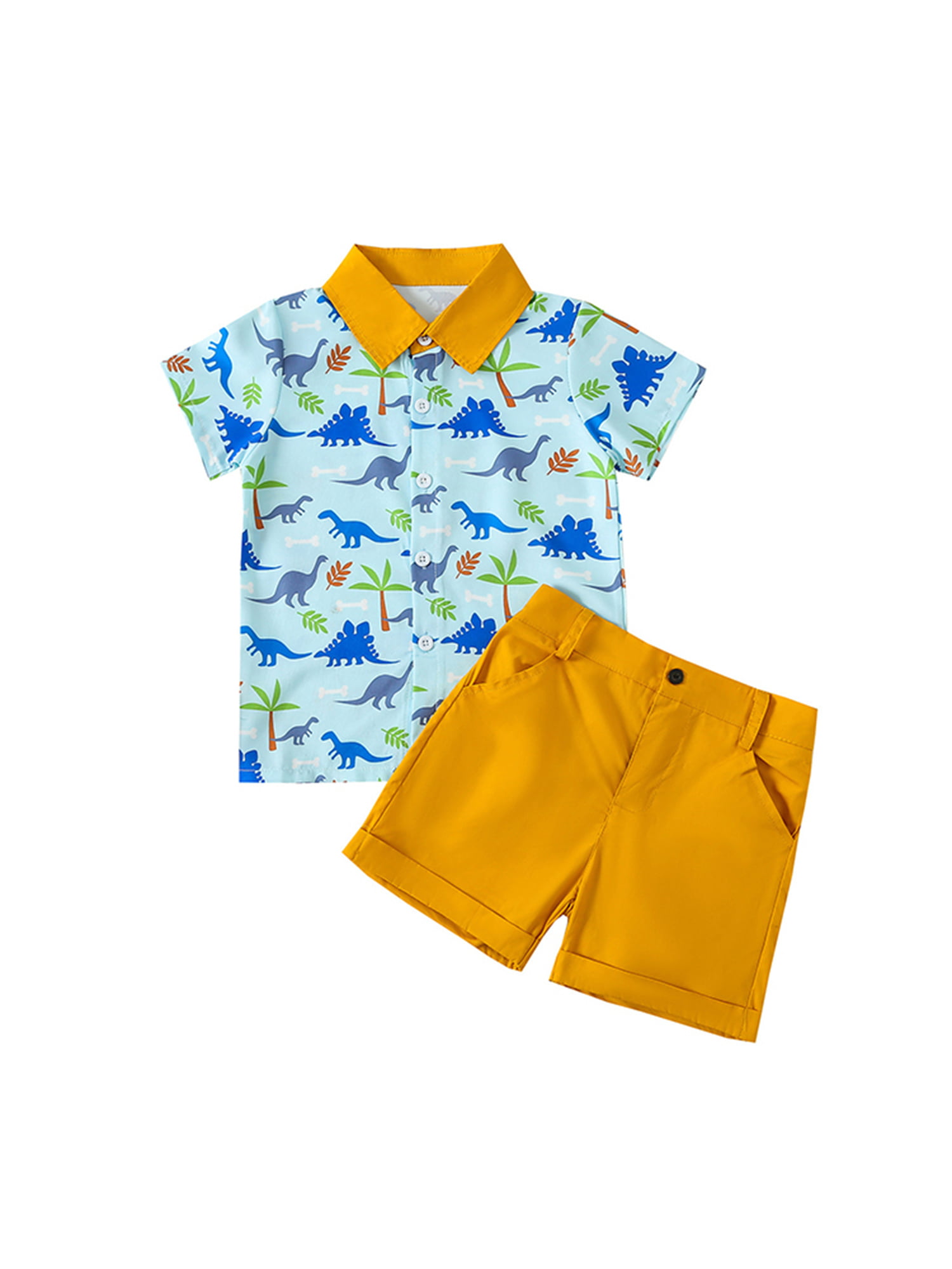 Toddler Baby Boys Dinosaur Shirt Outfits Clothes Short Sleeve Tops ShortsSet 