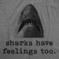 thumbnail image 2 of Womens Sharks Have Feelings Too T Shirt Funny Beach Vacation Chomp Graphic Tee Womens Graphic Tees, 2 of 7