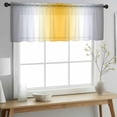 thumbnail image 2 of Orange Grey White Valance Curtains for Kitchen/Living Room/Bathroom/Bedroom Window, Rod Pocket Small Topper Half Short Window Curtains Voile Sheer Scarf, Farmhouse Ombre Color Modern Simple 42"x18", 2 of 8