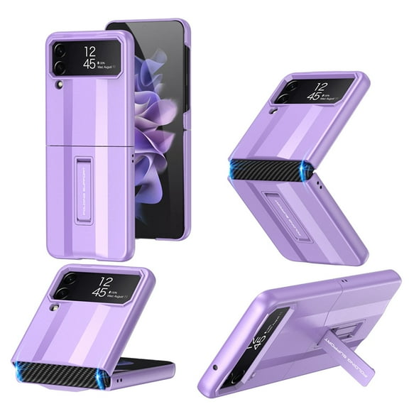 Dteck Stand Case for Samsung Galaxy Z Flip 4 Cover, Shock-proof Premium Hard PC Protective Shell  Slim-Thin Bumper Non-Slip Grip Phone Case for Samsung Z Flip4 2022, Purple