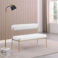thumbnail image 2 of Meridian Furniture Carly Cream Vegan Leather Bench, 2 of 9