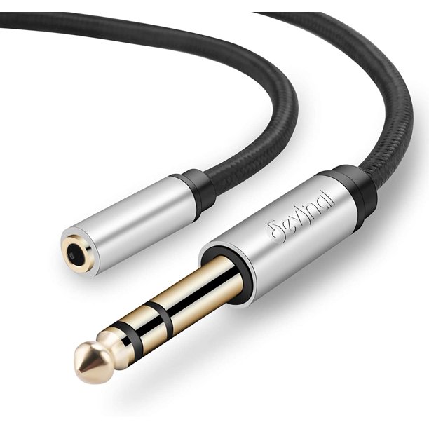 1/4 inch to 3.5mm Female Headphone Extension Cable, 6.35mm to 3.5mm (1/