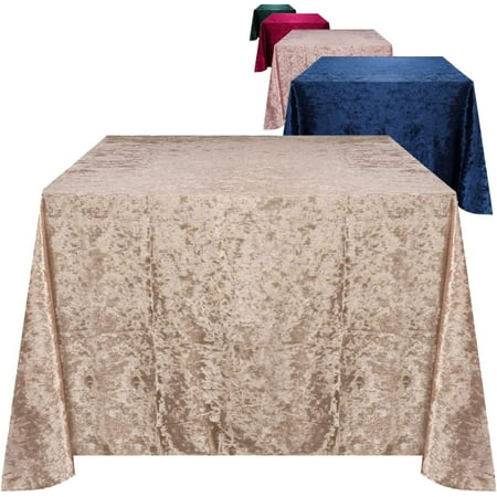 

Elegant Square Table Cloth 54 Inch Made With Fine Crushed-Velvet Material Beautiful Champagne Square Tablecloth With Durable Seams Table Cover Great for Weddings Parties Birthdays & Events