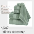 thumbnail image 2 of Juego de toallas de baño TEXTILOM 100% algodón turco, 6 piezas, color verde, 2 of 6