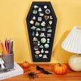 thumbnail image 4 of 1pc Coffin Pin Display Board 15.7x7.8x0.7inch Bulletin Display Board Wall Mounted Felt Board with Black Wood Frame for Brooch Pin Display Office Home Decor Black, 4 of 5